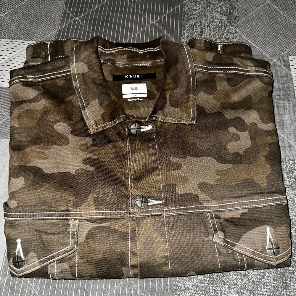 Ksubi Camo Print Denim Trucker Jacket